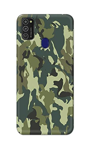 Image of Printed Hard Back Cover Case for Samsung Galaxy M21 | Samsung M21 2021 Edition Back Cover (Green Army Camouflage) -1803