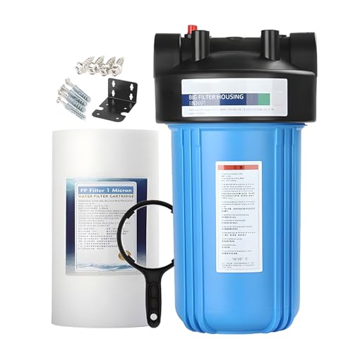 Carcasa para filtro de agua de toda la casa, con algodón PP, sistema de prefiltración, puerto de 1', cartucho de sedimentos de 10' x 4.5', carcasa universal