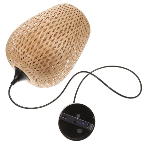 Lampe suspendue élégante et solide SEWACC en bambou tissé à la main