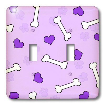 Interruptor de doble palanca para pared diseño de perros lsp_40952_2 color morado 3