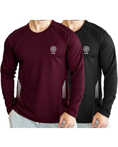 Image of AUSK Men Polyester Tshirt || Mens Full Sleeve Sports Regular Fit T-Shirt