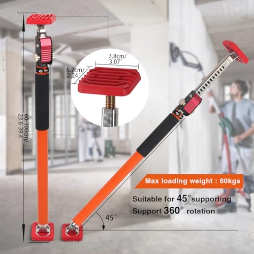 SMTOER Third Hand Tool 3rd Hand Support System, Adjustable Support Pole, Premium Steel Support Rod for Cabinet Jacks Cargo Bars Drywall Support, Extends from 35 Inch to 64 Inch, 2 Pack