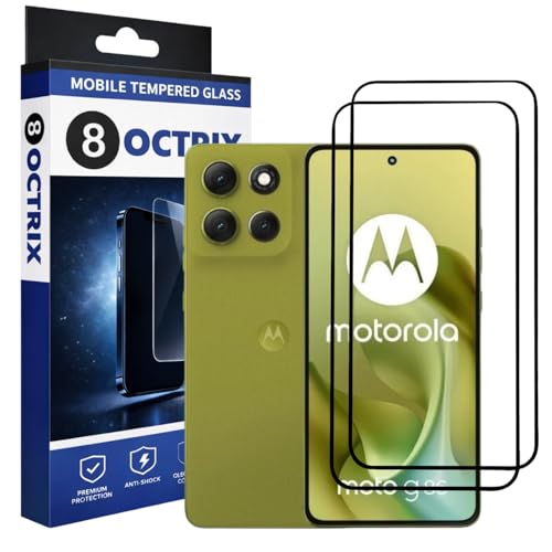 Image of Military-Grade Tempered Glass Screen Protector Compatible for Moto G86 with Edge to Edge Coverage - Case Friendly, Anti-Scratch & Bubble-Free Installation Kit (Pack Of 2)