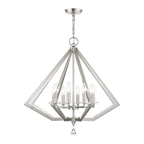 Livex Lighting 50668-91 Diamond 8-Light Chandelier, Brushed Nickel