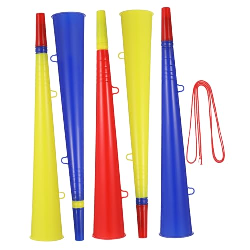 ZUNOXAZ 5piezas Matracas De Plástico Trompeta Para Fiestas y Juguete De Animación Para Eventos Deportivos y Fiestas De Fútbol