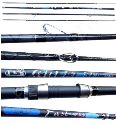 Caratteristiche tecniche: Lunghezza aperta: 4.50Mt Lunghezza chiusa: 150Cm Azione: Max 250Gr Sezioni: 3+1