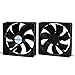 Aexit Czarny plastikowy kwadrat 120 x 120 x 25 mm Wentylator chłodzący z radiatorem DC 12 V 2 szt. Do obudowy PC(Ventilateur de refroidissement 2Pcs pour PC 120 carrée en plastique noir 120 x 120 x 25