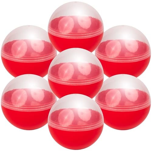 Image of Capsule Vending Machine Translucent-Red Round Capsules Empty 14 pcs 3.9 inch - Gumball Machine Capsules Easter Basket Stuffers Birthday Gifts - Pinata Stuffers Craft Supplies Claw Machine Refills