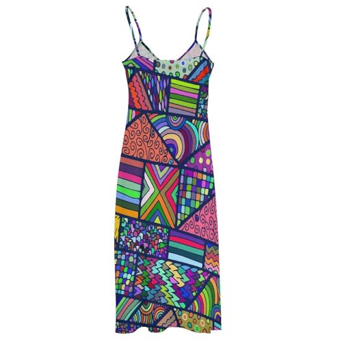 Robe longue géométrique anti-chaleur robe de plage légère sans manches