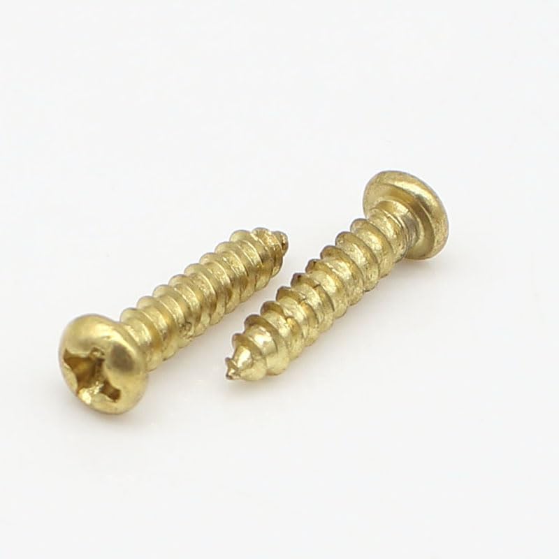Generic Phillips Round self Tapping Screw M3 M4 Size Copper Plating self Attack Male Bolts pan Head Cross Drive Fasteners Carbon Steel - (Size: M4x25mm, Color: 100 PCS)