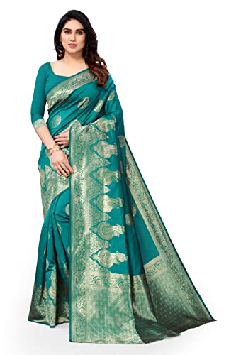 Image of MIRCHI FASHION Women Saree | Jacquard Banarasi Silk Woven Ethnic Motif Office Wear Sari
