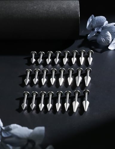20G 18G 16G Spike Snake Bite Jewelry Flat Back Earrings Nose Studs Surgical Steel Tragus Forward Helix Conch Cartilage Lobe Earring Medusa Labret Monroe Lip Ring Piercing Jewelry for Women Men3