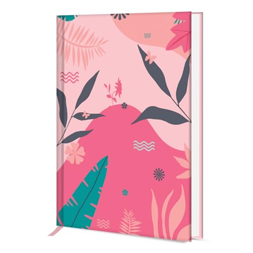Image of Hard Bound Notebook for Girls & Women | A5 Ruled Journal | 192 Pages | 80 GSM Premium Paper | Designer Laminated Cover | Ribbon Bookmark | Notebook for School, College, Office, Journaling & Note Taking (DM4011)