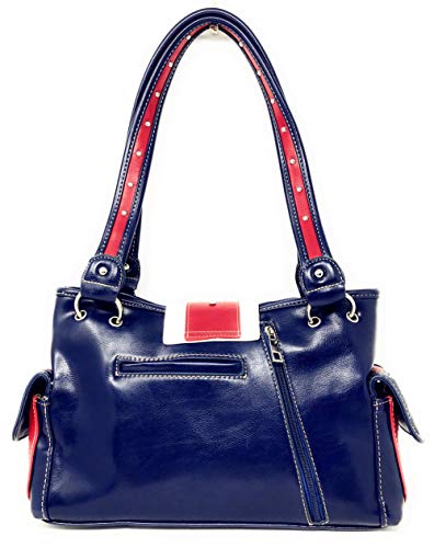 Premium American National Flag Rhinestone Handbag, Messenger bag, Wallet in Multi Colors (American Flag Blue buckle)4
