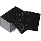 Blank Metal Business Cards Thickness 0.8 mm Metal Cards Laser Engraving Cards for House Office Customer DIY Gift Plate Cards, 86 x 54 mm, Black(50 Pcs)