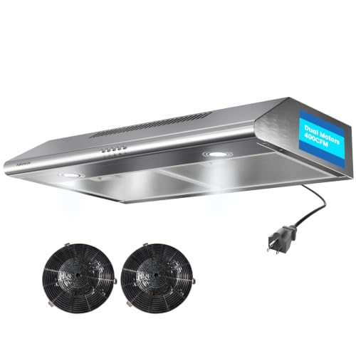 AURAKICH Under-Cabinet Range Hood 30 inch, 400 CFM Dual Motors