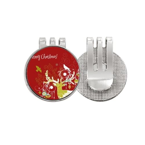 Marcador de pelota de golf para partidos de Navidad con clip magnético de ciervo