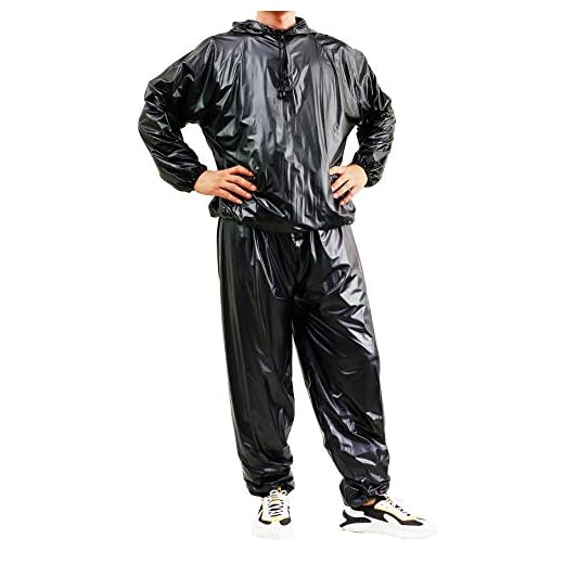 Liangzhou Fitness Sauna Suit for Men and Women, Heavy Duty Fitness Weight Loss Sweat Suits Exercise Gym Suit Anti-Rip with Hood