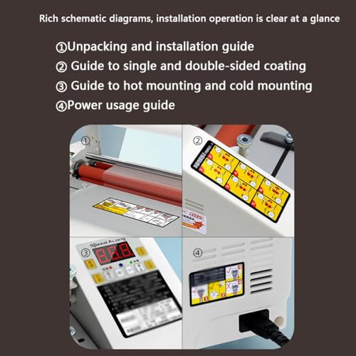 Plastificatrice a Caldo e a Freddo da 500 W, Formato A3+, plastificazione Termica Digitale con 9 velocità e Temperatura Regolabile, Ideale per scuole, uffici e Uso Commerciale.