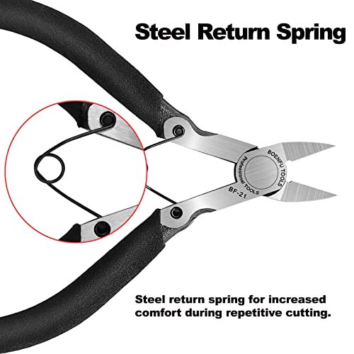 Image of 5 inch Flush Cutters Precision Wire Cutters Wire Snips | Small Wire Nippers, Ideal for Jewelry Making, Crafting, 3D Print, Model, Zip Ties, Electronics
