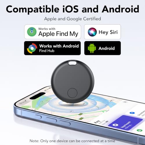 Image of 2026 Upgrade Dual System Air Tracker 4 Pack, Bluetooth Smart Tag for Android & iOS - Compatible with Apple Find My & Google Find Hub, Item Locator for Keys,Wallets,Suitcases, Black