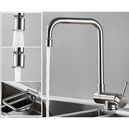 Vorfenster Küchenarmatur Klappbar Wasserhahn Küche Edelstahl Fensterhahn In Der Küche Heiß und Kalt Drehbar Spülbeckenhahn-Gebürstet Cover