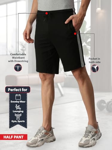 Image of Lux Cozi Men's Cotton Regular Fit Solid Shorts with Side Pockets | Shorts for Men | Pack of 1
