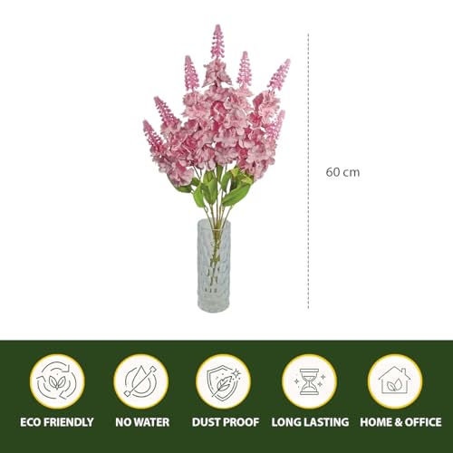Image of Reiki Crystal Products Artificial Peach Snapdragon Flower -1 Stick with 7 Branches | Real Touch Faux Blooms for Home Decor, Bedroom, Living Room, Table, Balcony, Office & Weddings (Without Vase Pot)