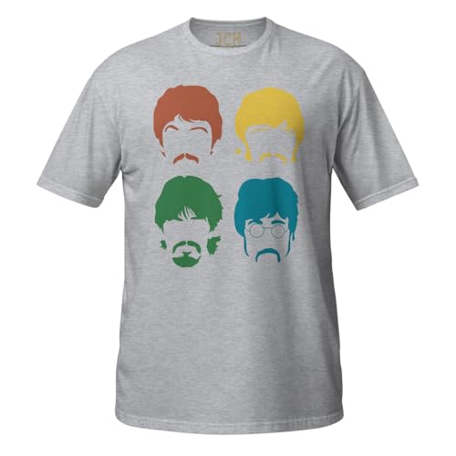 JCH Beatles T-shirt unisexe - Les Beatles, Paul McCartney, John Lennon, RIngo Starr, George Harrison JCH Beatles T-shirt unisexe
