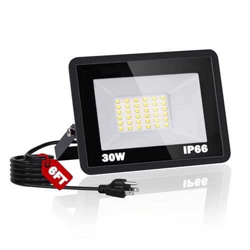 NEWREACH 30W LED Flood Light Outdoor, IP66 Waterproof 5000K Daylight White 3600LM Super Brighter...