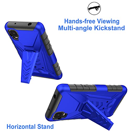 Ailiber Case For Alcatel Tcl A3(A509Dl), Tcl A30/Tcl A3 Phone Case Holster With Screen Protector, Swivel Belt Clip Holster Kickstand Holder, Heavy Duty Full Body Rugged Cover For Alcatel Tcl A3-Blue #TOP2