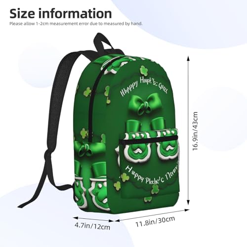 Sac à dos imprimé Happy St. Patrick's Day avec grand volume - 4