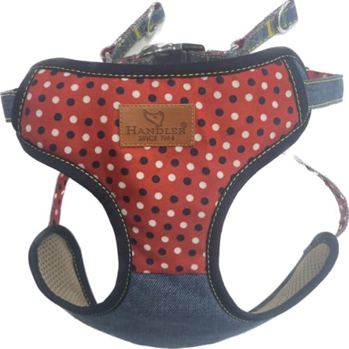 アース・ペット ハンドラー エブリデイ 抜けにくい胴輪 ドットデニム 中型犬用 赤 犬用 ペット用品のサムネイル