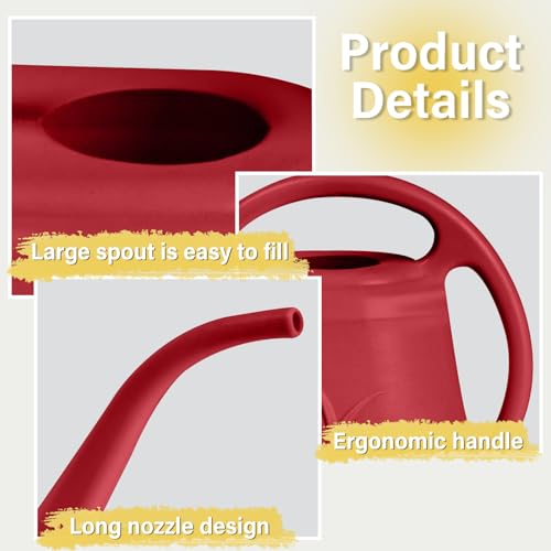 Image of Plastic Watering Can - for Indoor and Outdoor Plant - 1 /2 Gallon - Wine Red