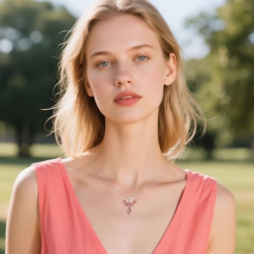 Phoenix Necklace S925 Sterling Silver Rising Phoenix Pendent Jewelry Gifts for Women2