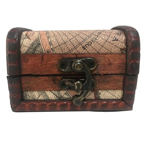 Adri - Cofre de madera pequeño para guardar joyas, joyeros de madera rusticos, mini Cofre Vintage para Joyas, ideales para regalitos y detalles. (COFRE SIN ASA, 9,3 X 6,5 X 6,4 CM)