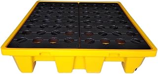 Paleta de contención, Dos paletas de Polietileno con Drenaje, Plataforma de contención, Soporte de Carga de 300 a 1200 kg para Cubo de Pintura apilado (Color: Amarillo-1 Paquete, t