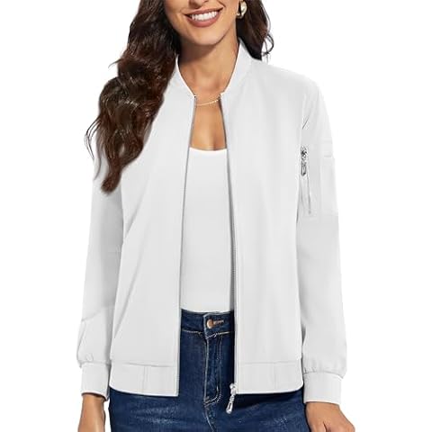 TACVASEN Women's Lightweight Bomber Jacket Cover