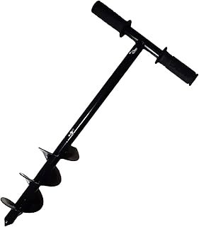 Eihowert 1 PCS Hand Operated Auger Drill Bit for Planting, T Shaped 4x24in Garden Auger Spiral Drill Bit, Bulb and Bedding Plant Augers, Manual Hole Auger Drill Digger Bit, 1PACK,Black