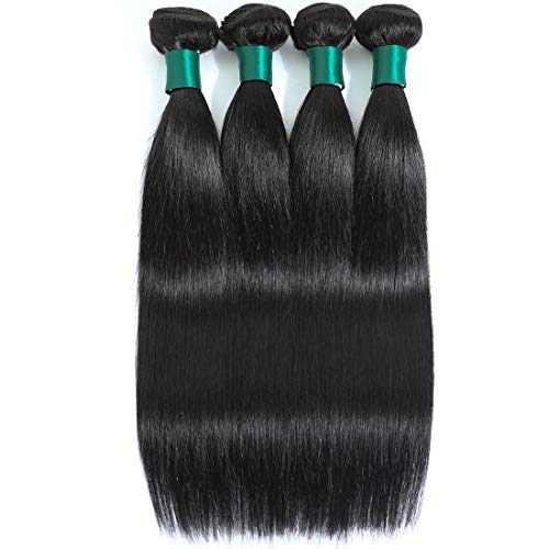 Autto Hair Unprocessed Peruvian Virgin Hair Straight Hair One Bundle 24Inch Virgin Human Hair Weave Weft Extension Natural Black Color (100+/-5G)/Pc Can Be Dyed And Bleached #TOP1
