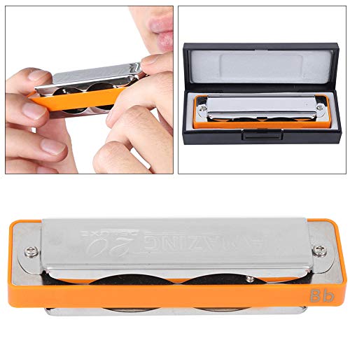Harmonica Key of Bb 10 Holes Blues Harmonica Mouth Orgue pour la pratique des débutants(Orange) - Les Beatles, Paul McCartney, John Lennon, RIngo Starr, George Harrison Harmonica Key of Bb 10 Holes Blues Harmonica Mouth Orgue pour la pratique des débutants(Orange) – Image 7