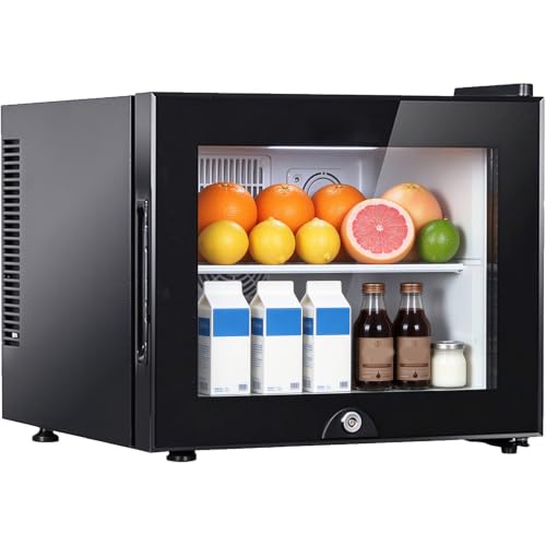 RETRIN Frigorífico para Bebidas,Minifrigorífico con Puerta De Transparante para Limonada, Cerveza O Vino, Encimera De Frigorífico con Estantes Extraíbles Ajustables 20L