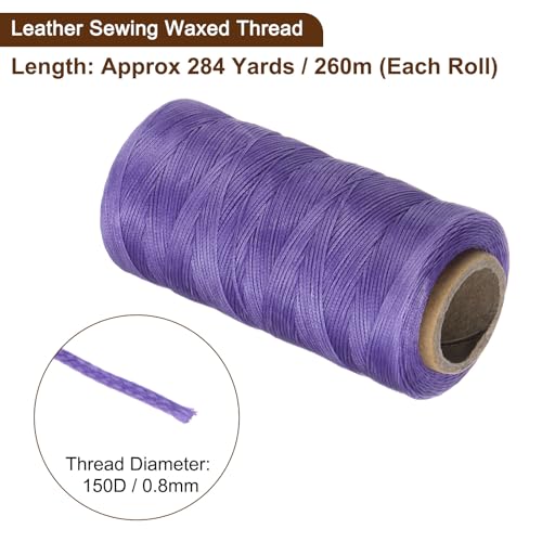 Fil ciré plat polyester violet clair 150D évite les nœuds couture - 4