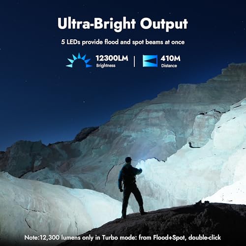 Image of WUBEN X1Pro Rechargeable Flashlights high lumens, Super Bright Flashlight 12000 lumens