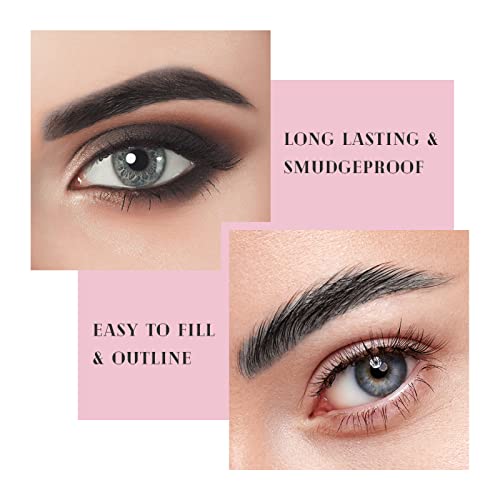 Music Flower Eyebrow Pencil Double Ended, Waterproof Natural Brow Enhancing Pen, Long Lasting Eye Makeup, Pack Of 1, Black #TOP4