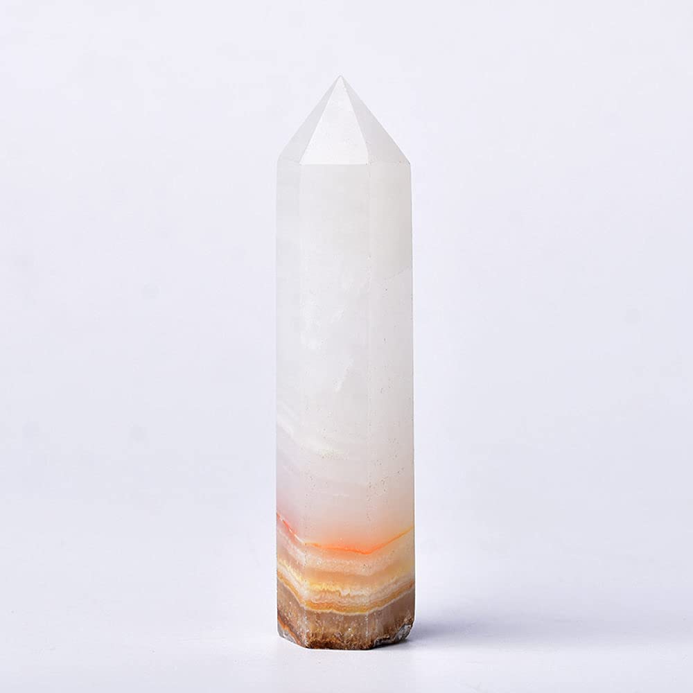 Quartz blanc et jade afghan ornement géométrique pour statues de bureau