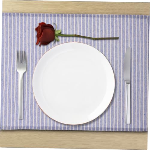 Serviettes de table rayées lavables réutilisables : lot de 12 pour décoration table coton