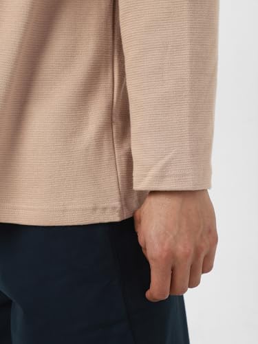 Image of Urbano Fashion Men's Textured Round Neck Oversized Full Sleeve Cotton T-Shirt