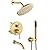 Shower System with Tub Spout, Gold Bathtub Shower Faucet Set, 8" Rain Shower Head and Handheld Spray Combo, Round Shower Head and Handle Set with Tub Spout (Valve Included), Brushed Gold