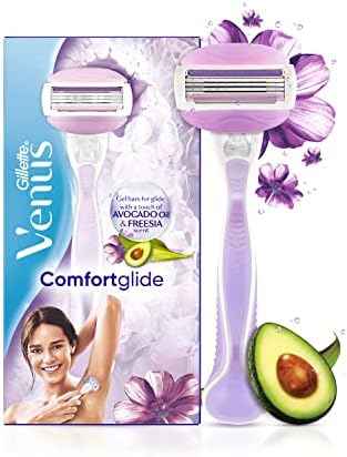 Venus Waxing Razor Gillette Venus Comfortglide Hair Removal Razor for Women with Avocado Oils & Body Butter, Freesia Scent, 1 Pc : Amazon.in: Health & Personal Care